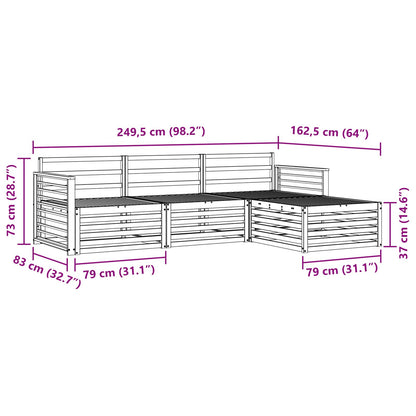Set di divani da esterno Naturale 249,5 x 162,5 x 73 cm | homemem39