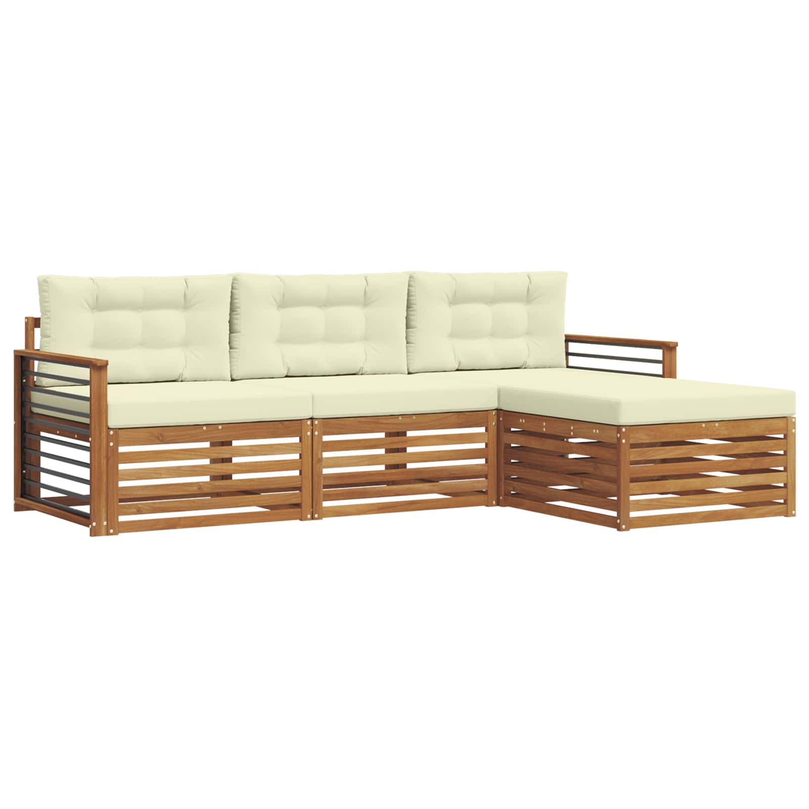 Set di divani da esterno Naturale e Crema 249,5 x 162,5 x 73 cm | homemem39