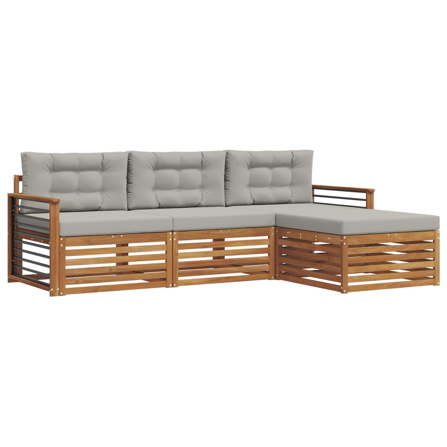 Set di divani da esterno con cuscino Grigio Naturale e Chiaro | homemem39