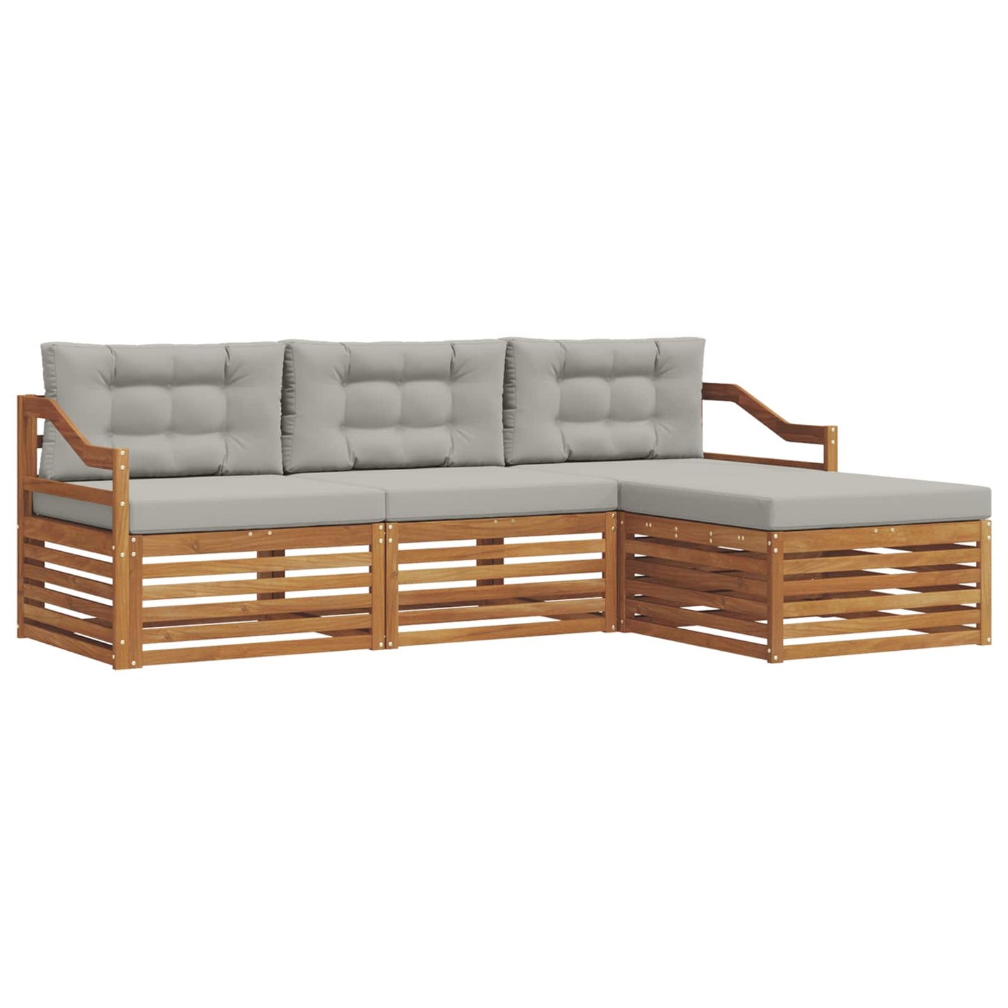Set di divani da esterno con cuscino Grigio Naturale e Chiaro | homemem39