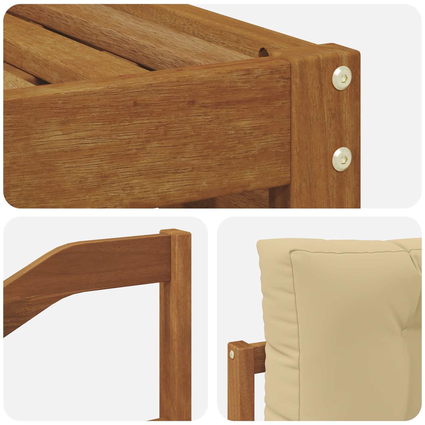 Set di divani da esterno Naturale e Beige 245,5 x 162,5 x 73 cm