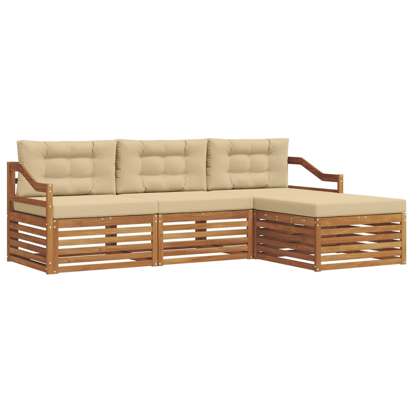 Set di divani da esterno Naturale e Beige 245,5 x 162,5 x 73 cm | homemem39
