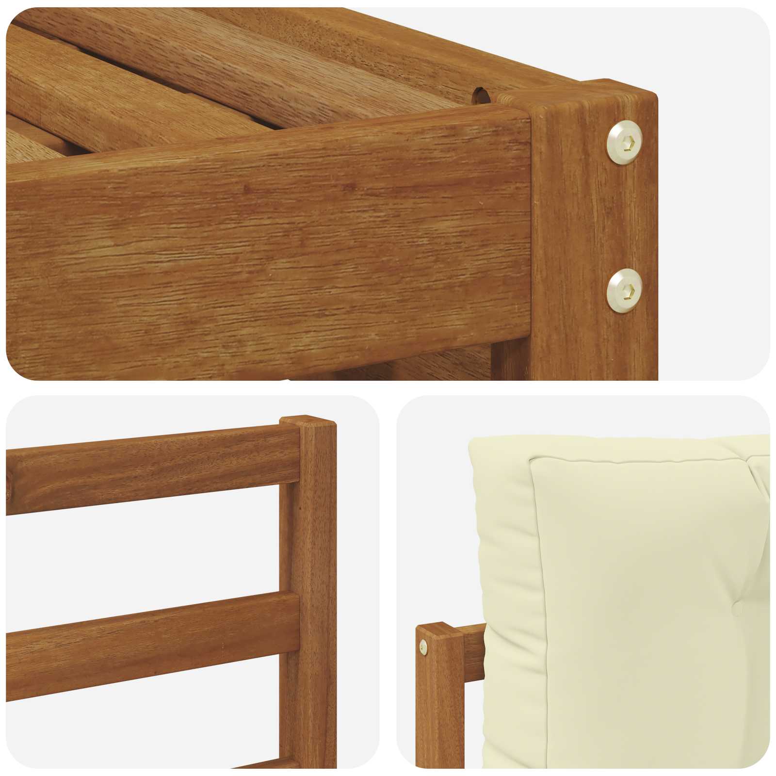 Set di divani da esterno con cuscino 5 pcs Naturale e Crema | homemem39