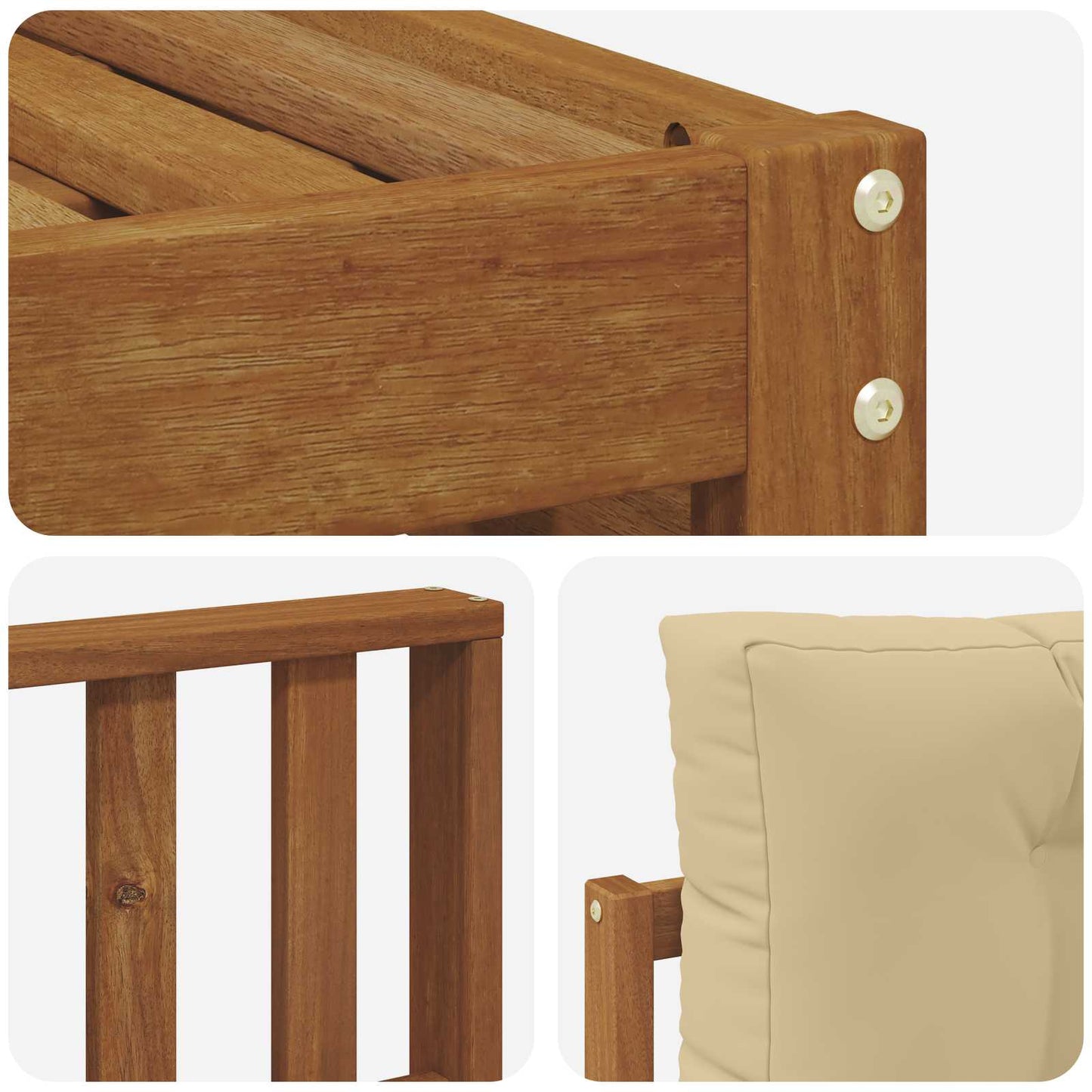 Set di divani da esterno con cuscino 5 pcs Naturale e Beige | homemem39