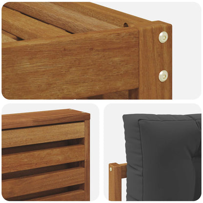 Set di divani da esterno con cuscino 5 pcs Naturale e Antracite | homemem39