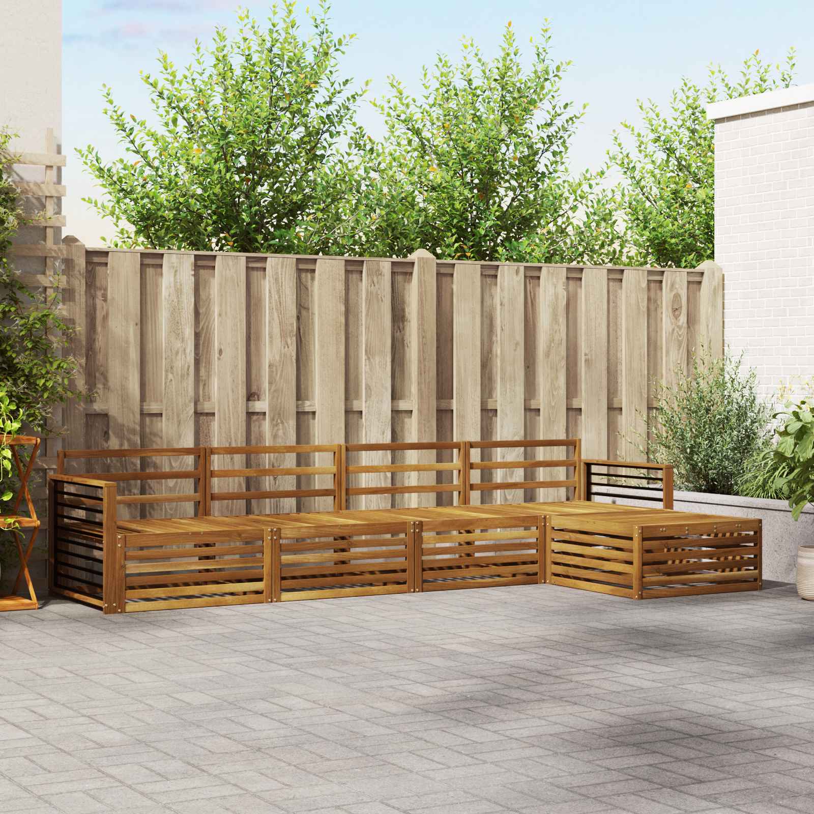 Set di divani da esterno 5 pcs Naturale | homemem39