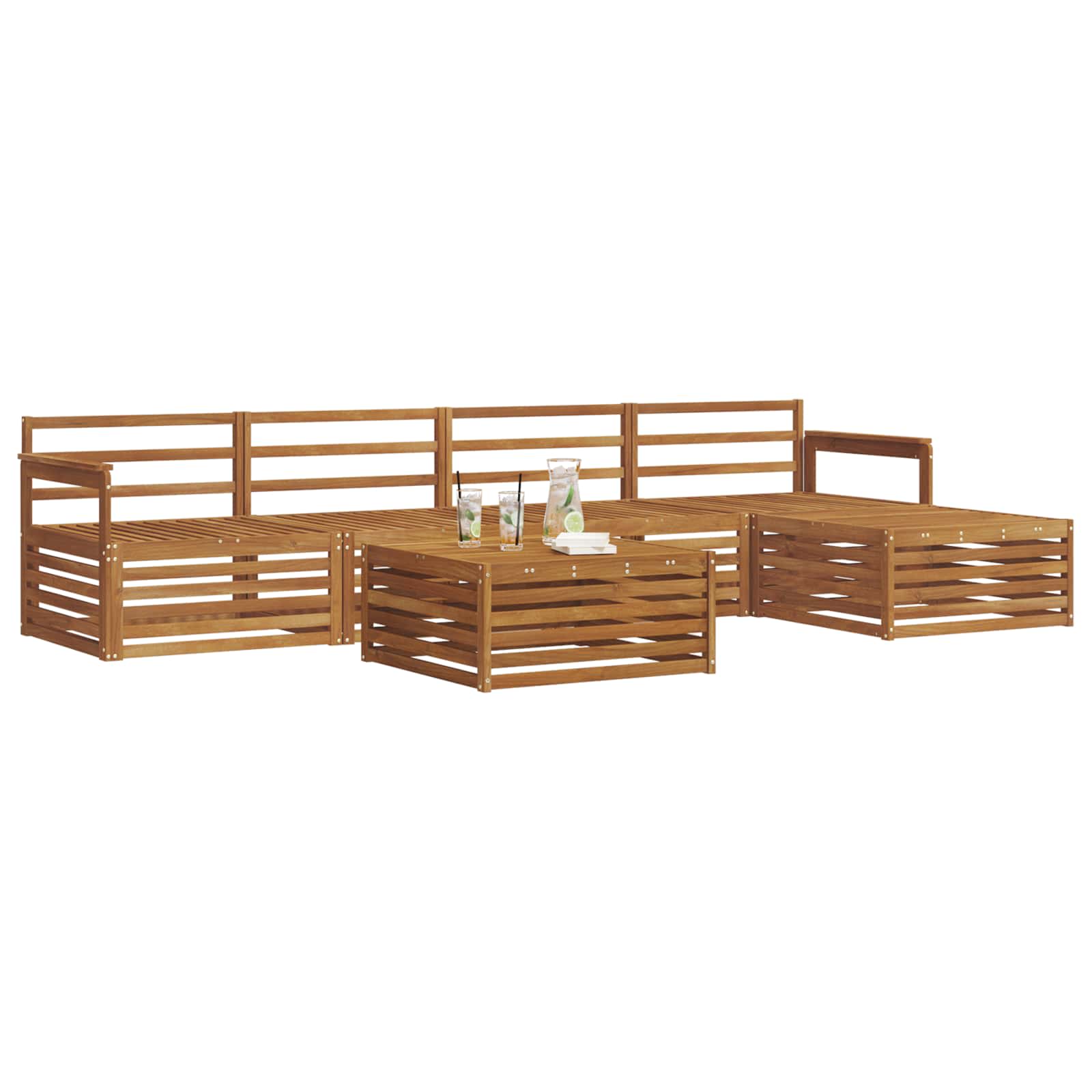 Set di divani da esterno 6 pcs Naturale | homemem39
