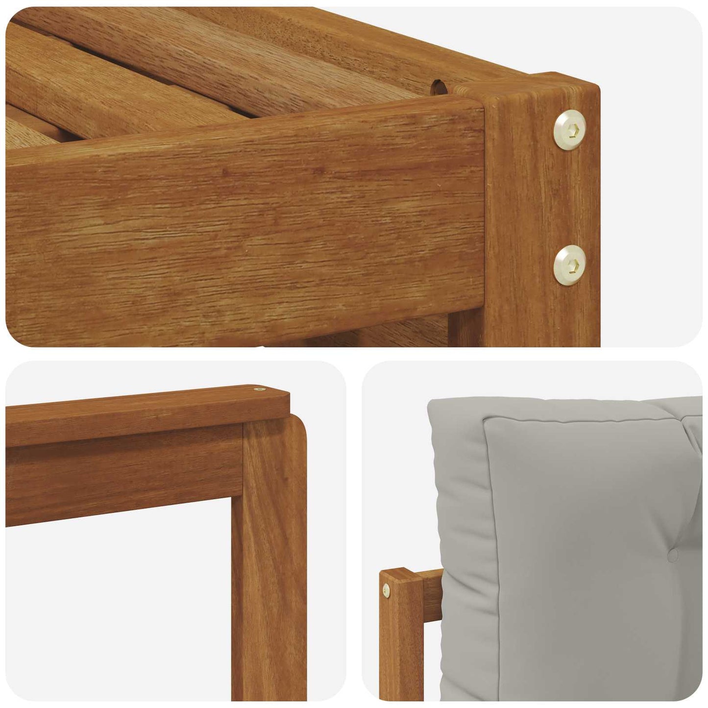 Set di divani da esterno 6 pcs Grigio Naturale e Chiaro | homemem39