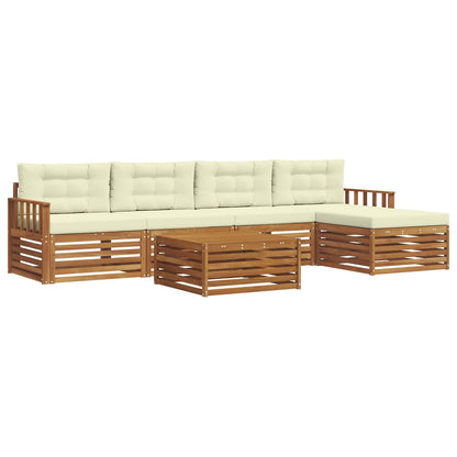 Set di divani da esterno con cuscino 6 pcs Naturale e Crema