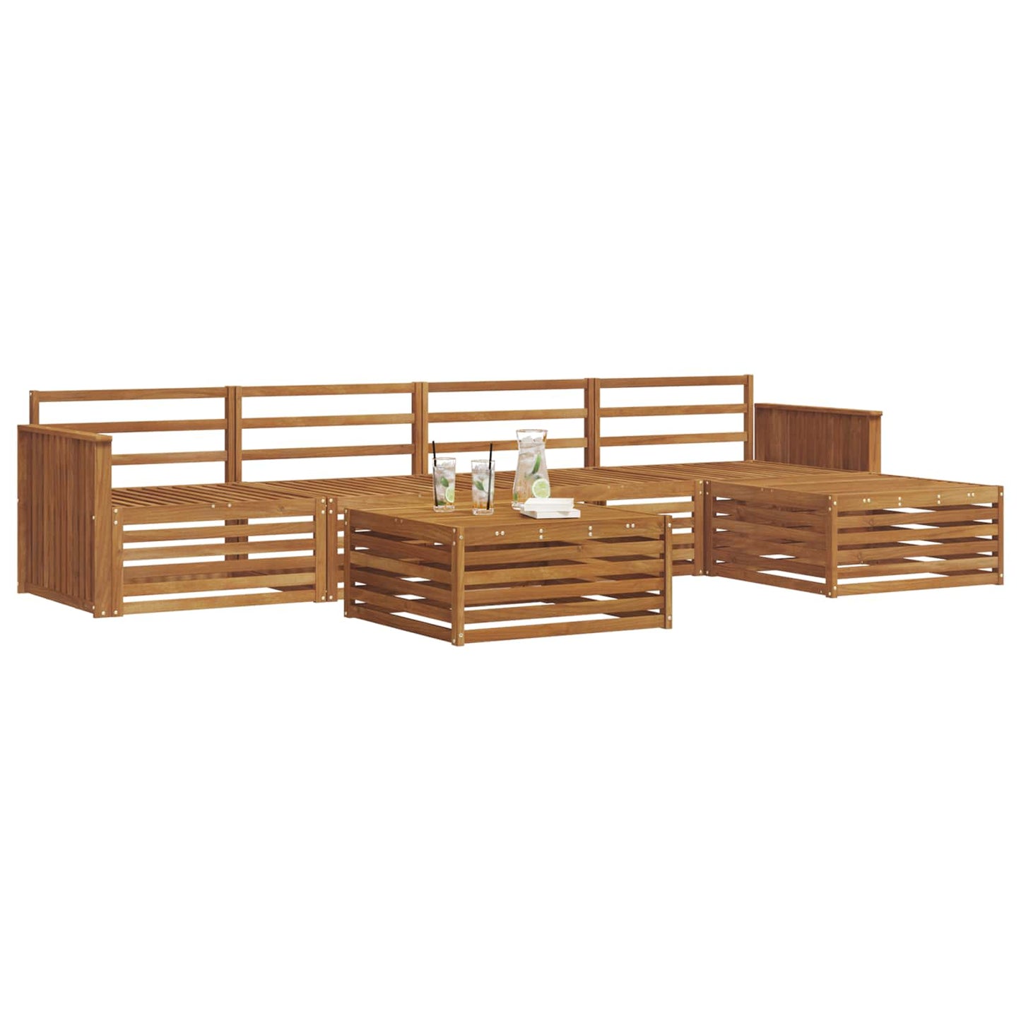 Set di divani da esterno 6 pcs Naturale