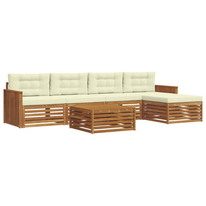 Set di divani da esterno con cuscino 6 pcs Naturale e Crema | homemem39