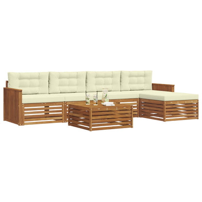 Set di divani da esterno con cuscino 6 pcs Naturale e Crema | homemem39