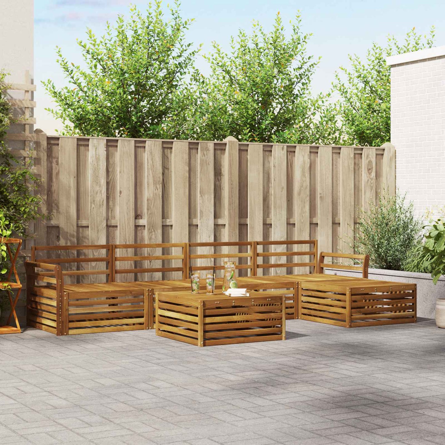 Set di divani da esterno 6 pcs Naturale | homemem39