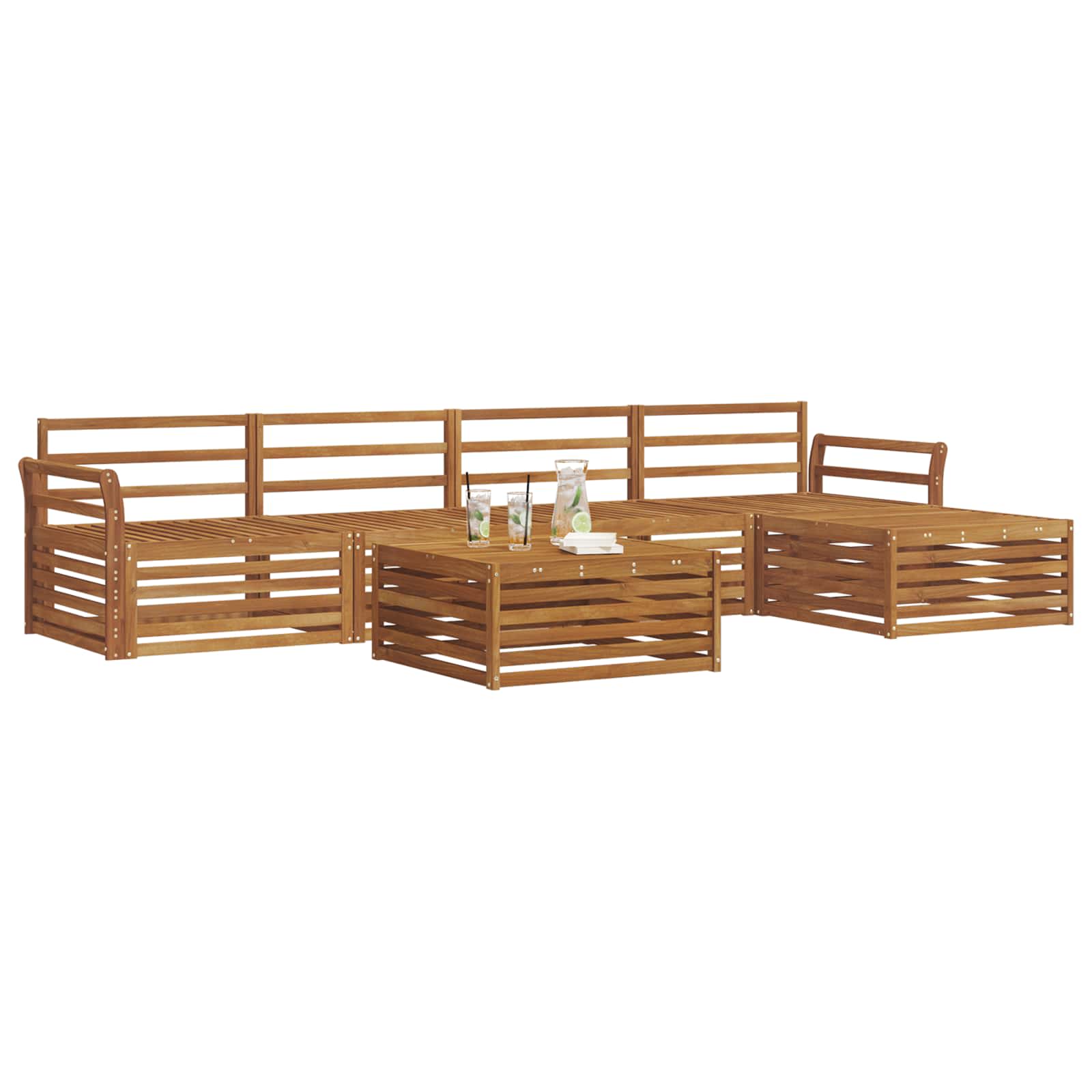 Set di divani da esterno 6 pcs Naturale | homemem39