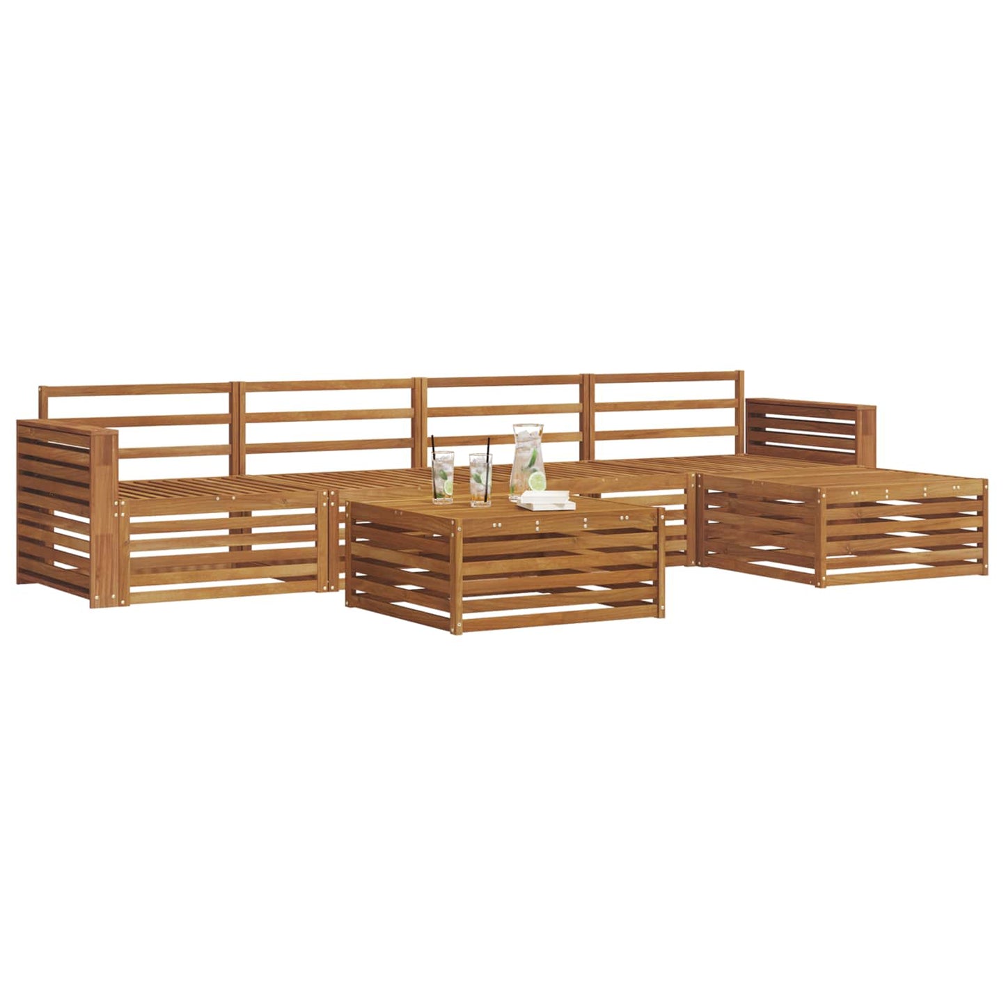 Set di divani da esterno 6 pcs Naturale | homemem39