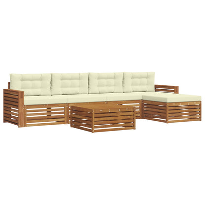Set di divani da esterno con cuscino 6 pcs Naturale e Crema