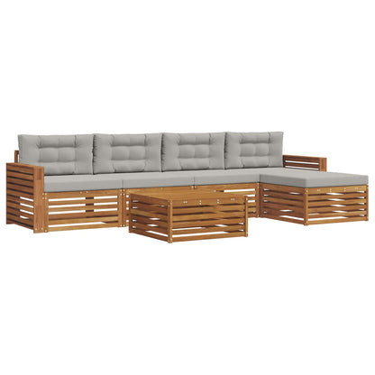 Set di divani da esterno 6 pcs Grigio Naturale e Chiaro | homemem39