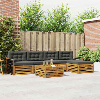 Set di divani da esterno con cuscino 6 pcs Naturale e Antracite