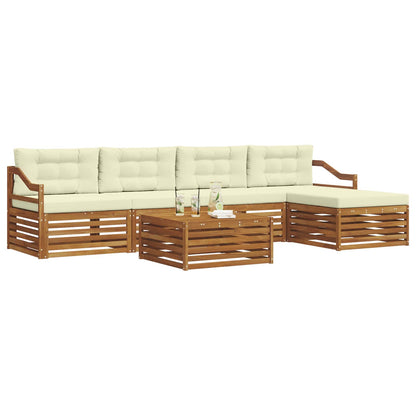 Set di divani da esterno con cuscino 6 pcs Naturale e Crema | homemem39