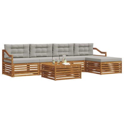 Set di divani da esterno 6 pcs Grigio Naturale e Chiaro | homemem39