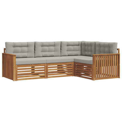 Set di divani da esterno 4 pcs Grigio Naturale e Chiaro | homemem39