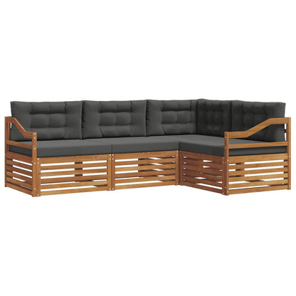 Set di divani da esterno con cuscino 4 pcs Naturale e Antracite
