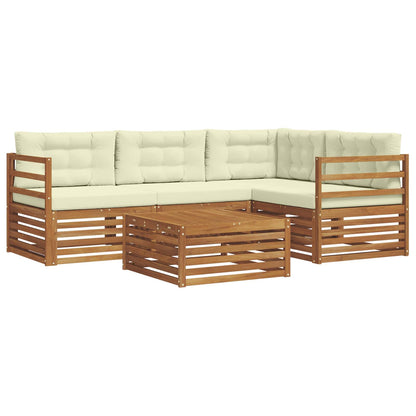 Set di divani da esterno con cuscino 5 pcs Naturale e Crema | homemem39
