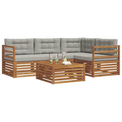 Set di divani da esterno 5 pcs Grigio Naturale e Chiaro | homemem39