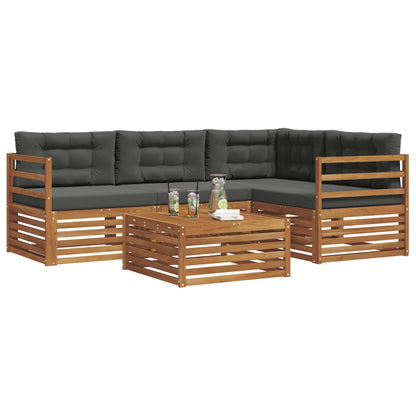 Set di divani da esterno con cuscino 5 pcs Naturale e Antracite