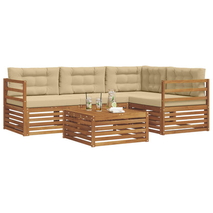 Set di divani da esterno con cuscino 5 pcs Naturale e Beige | homemem39