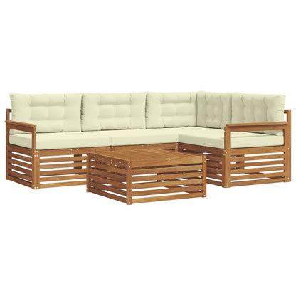 Set di divani da esterno con cuscino 5 pcs Naturale e Crema