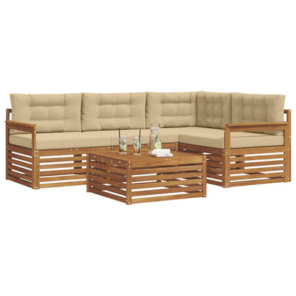 Set di divani da esterno con cuscino 5 pcs Naturale e Beige | homemem39