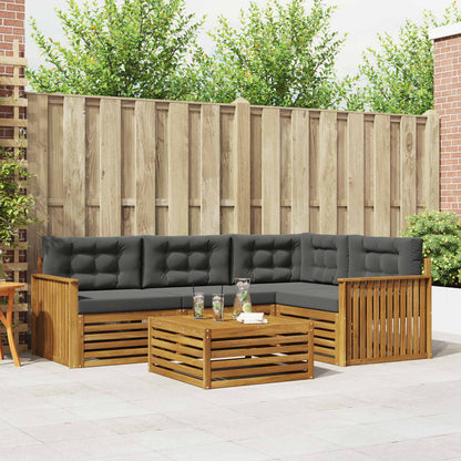 Set di divani da esterno con cuscino 5 pcs Naturale e Antracite