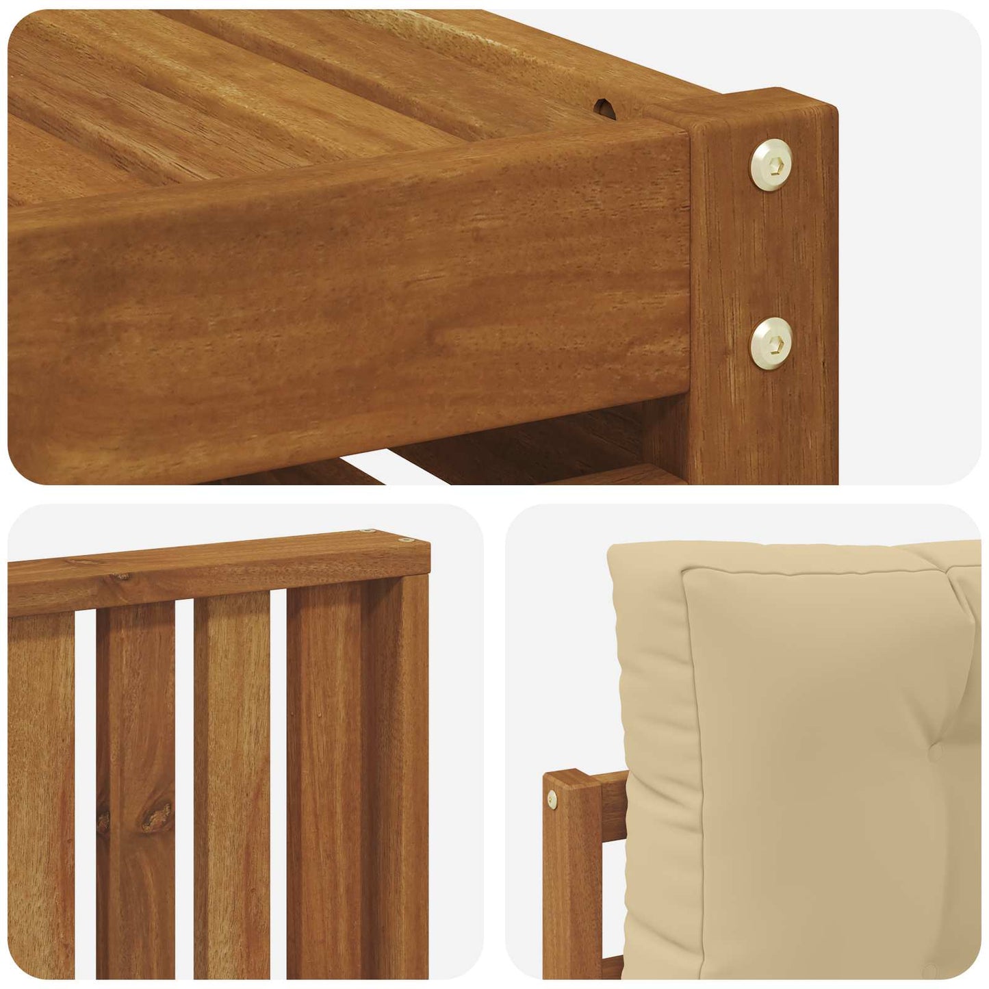 Set di divani da esterno con cuscino 5 pcs Naturale e Beige | homemem39