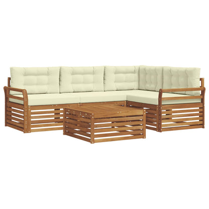 Set di divani da esterno con cuscino 5 pcs Naturale e Crema | homemem39