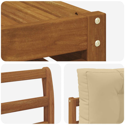 Set di divani da esterno con cuscino 5 pcs Naturale e Beige | homemem39