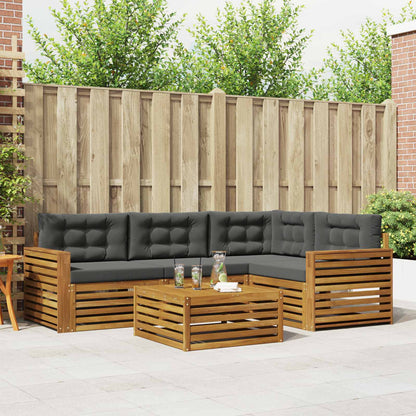 Set di divani da esterno con cuscino 5 pcs Naturale e Antracite | homemem39