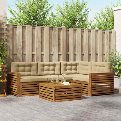Set di divani da esterno con cuscino 5 pcs Naturale e Beige | homemem39