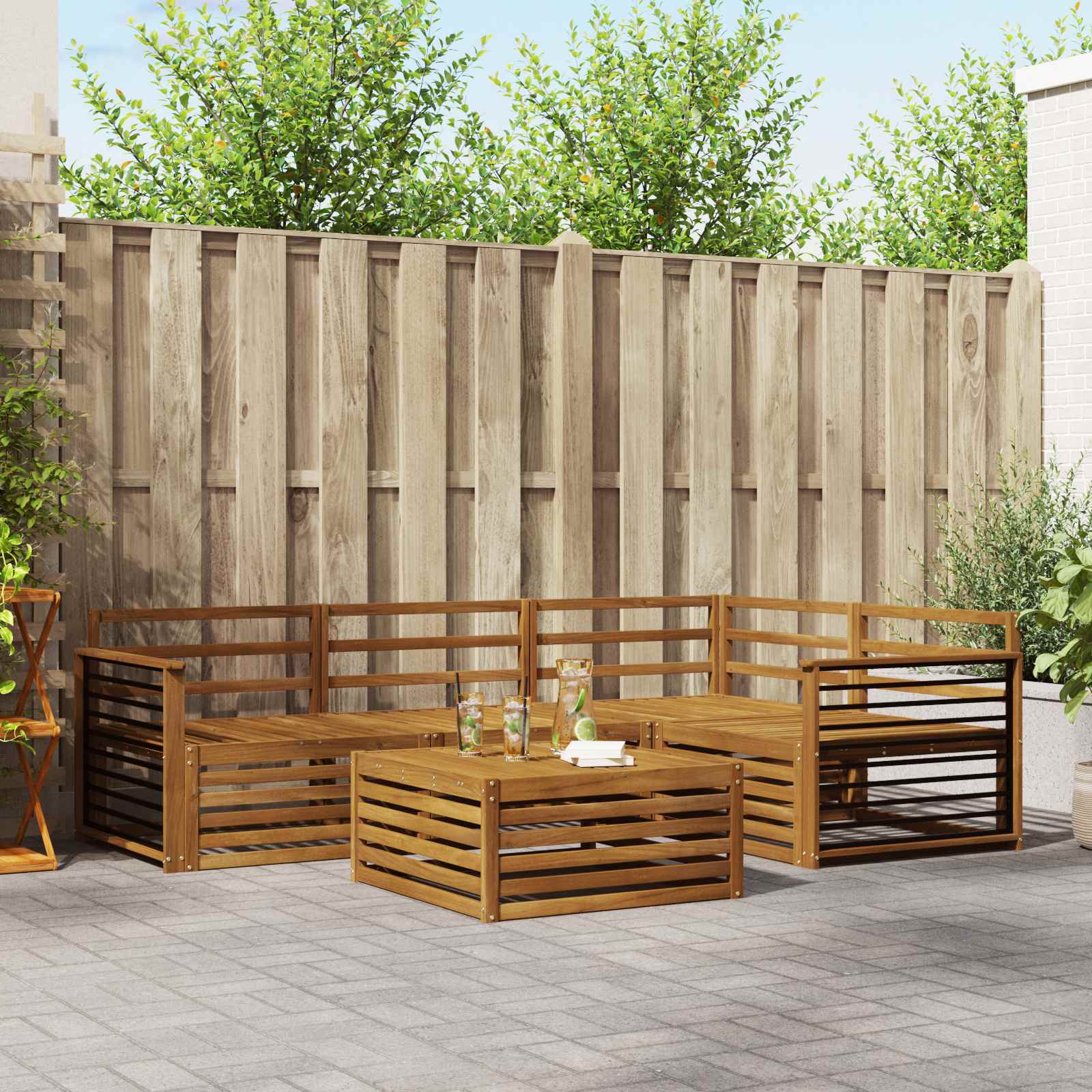 Set di divani da esterno 5 pcs Naturale | homemem39