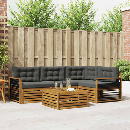 Set di divani da esterno con cuscino 5 pcs Naturale e Antracite