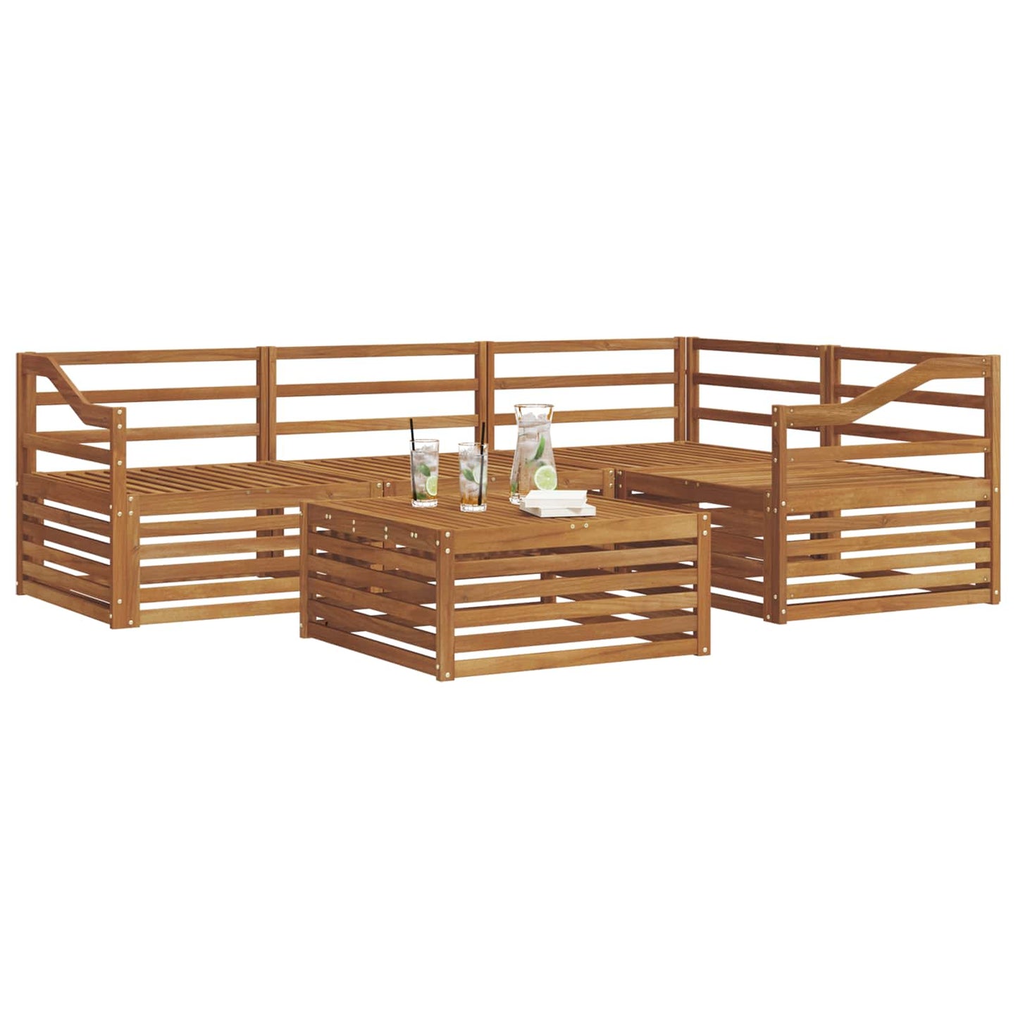 Set di divani da esterno 5 pcs Naturale | homemem39