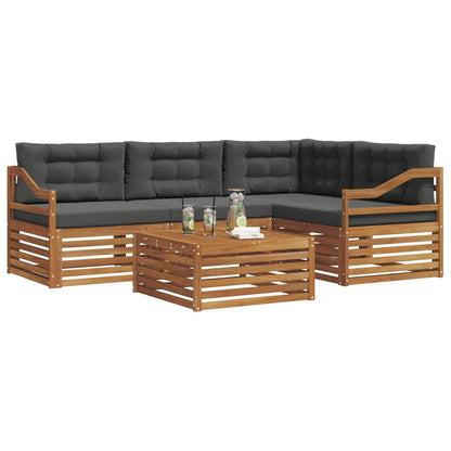Set di divani da esterno con cuscino 5 pcs Naturale e Antracite | homemem39