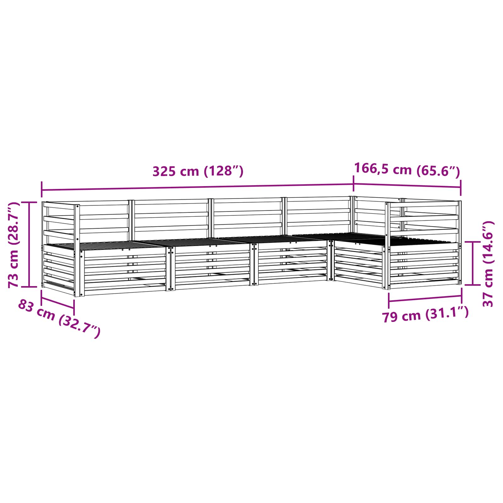 Set di divani da esterno 5 pcs Naturale | homemem39