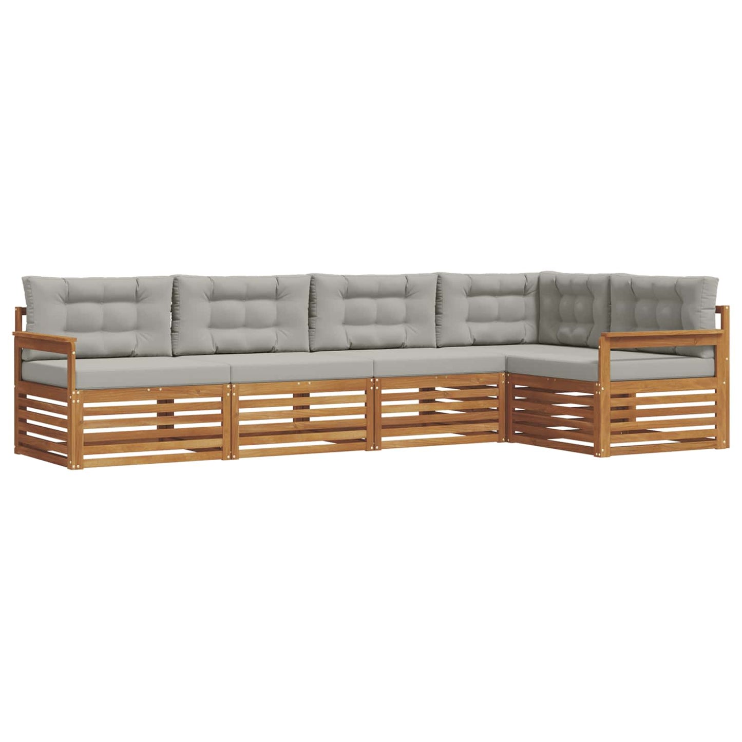 Set di divani da esterno 5 pcs Grigio Naturale e Chiaro | homemem39