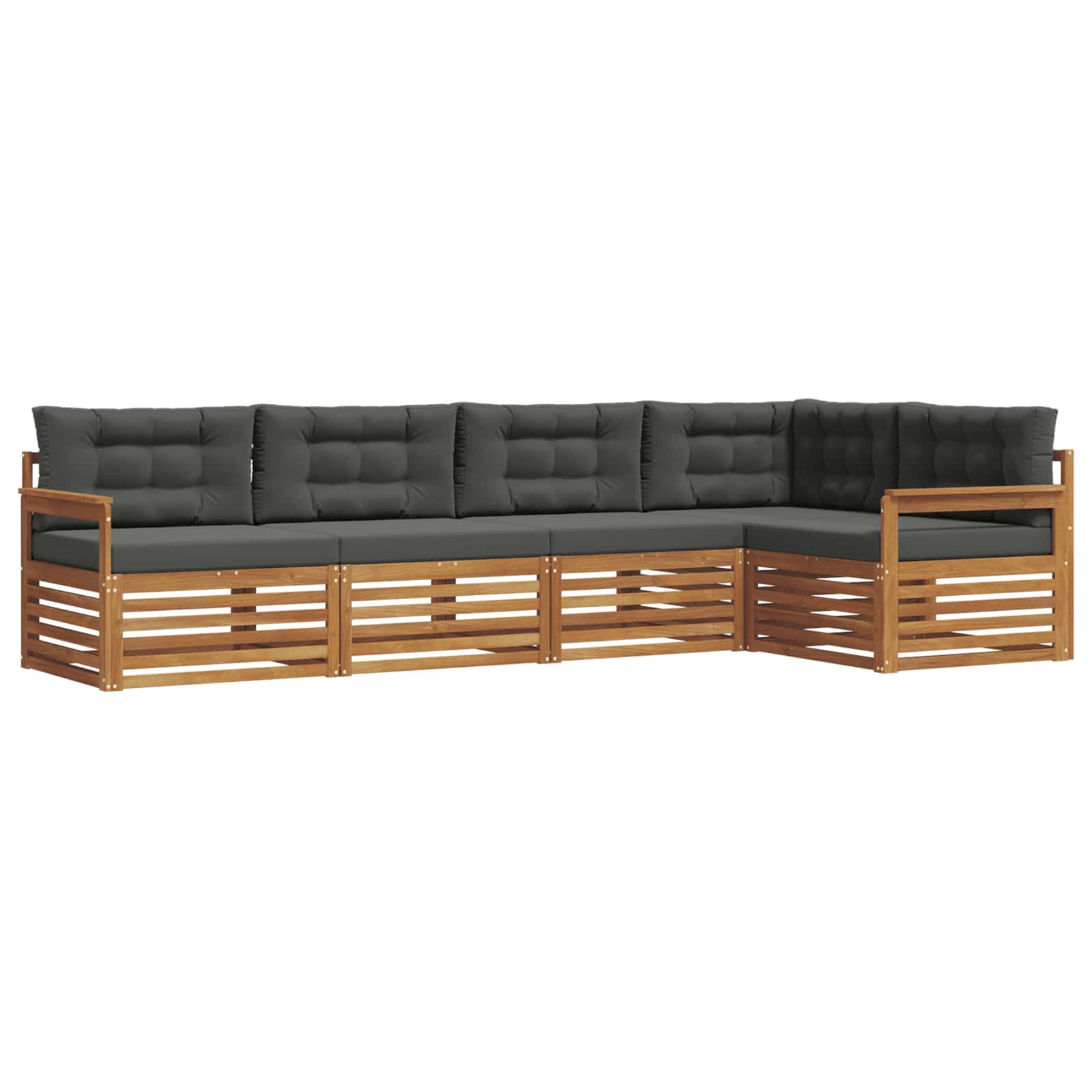 Set di divani da esterno con cuscino 5 pcs Naturale e Antracite | homemem39