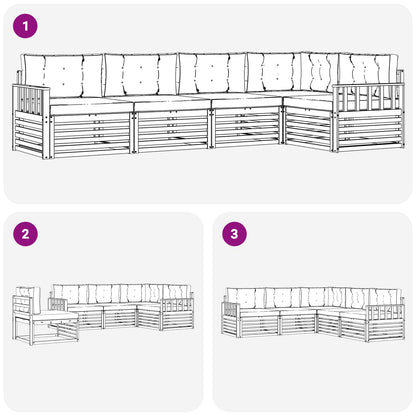 Set di divani da esterno 5 pcs Grigio Naturale e Chiaro | homemem39