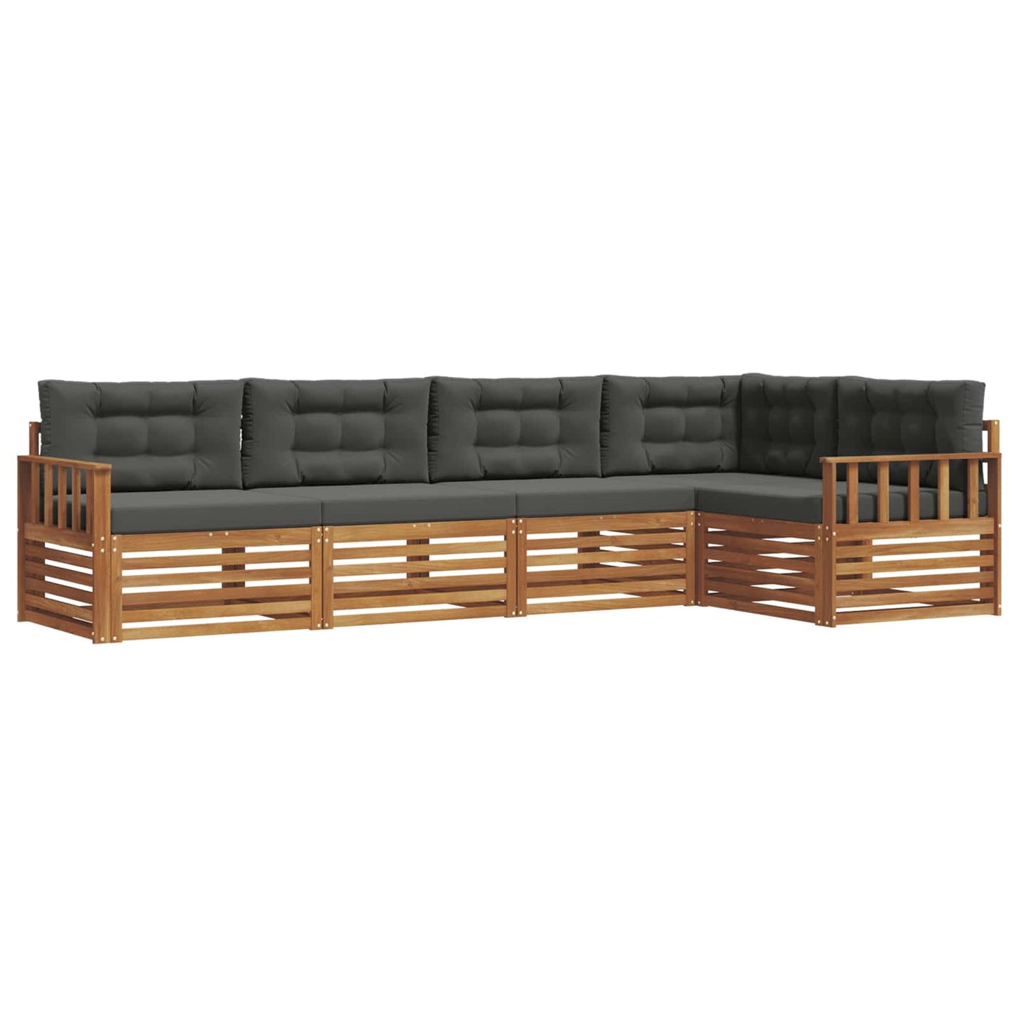 Set di divani da esterno con cuscino 5 pcs Naturale e Antracite