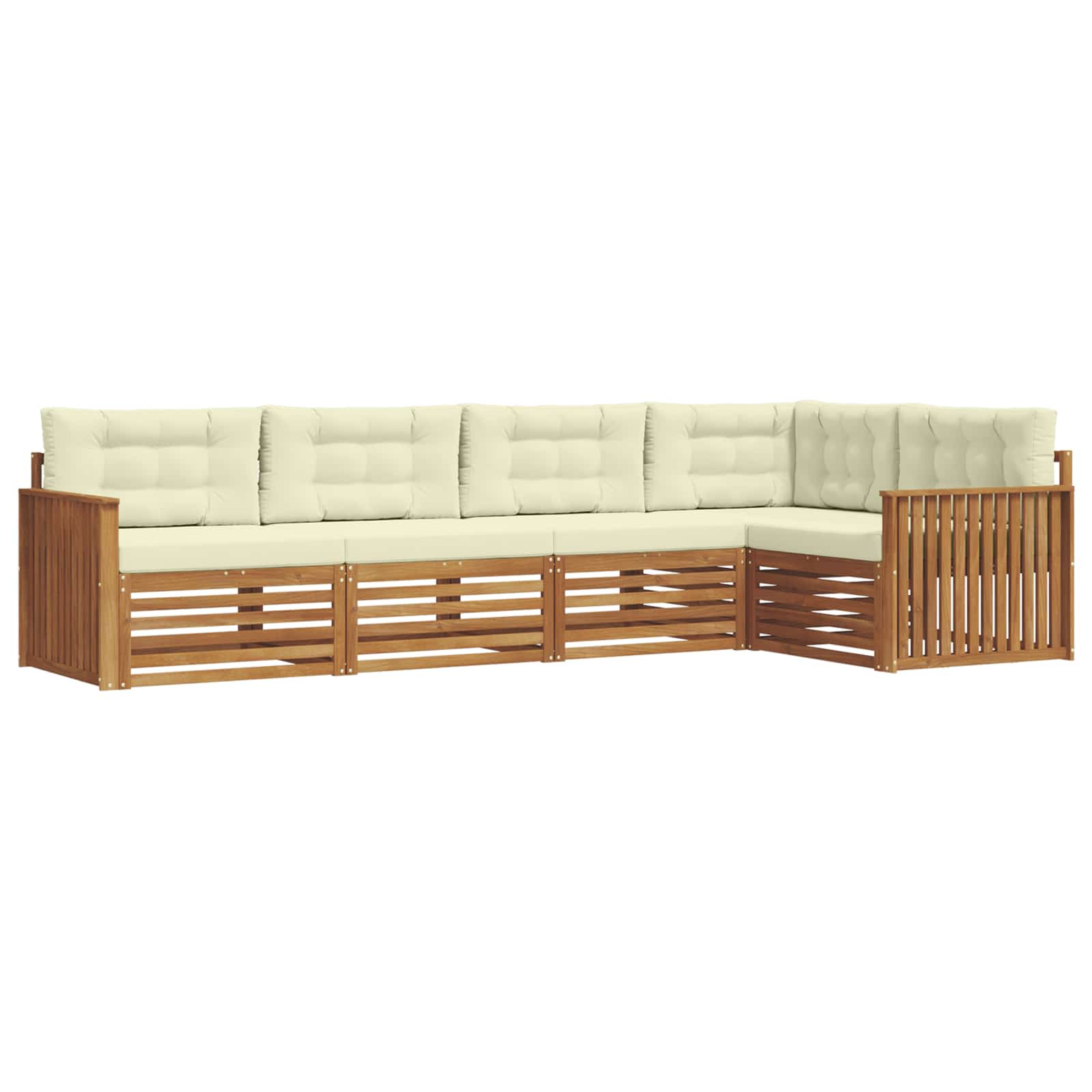 Set di divani da esterno con cuscino 5 pcs Naturale e Crema | homemem39