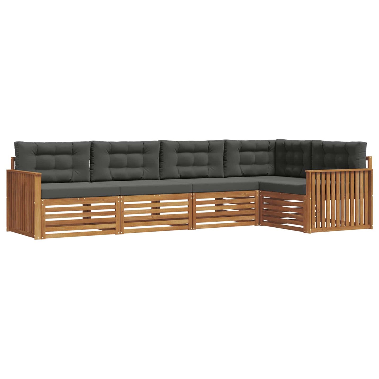 Set di divani da esterno con cuscino 5 pcs Naturale e Antracite | homemem39