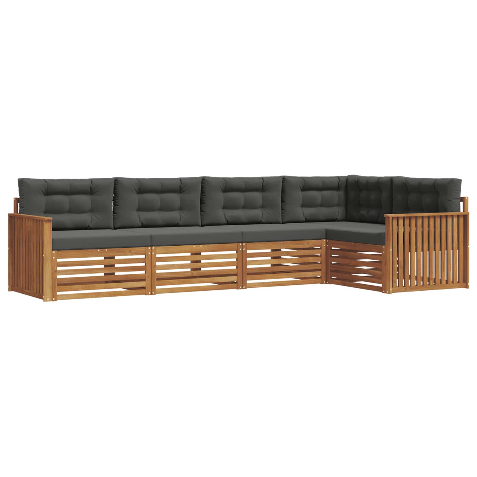 Set di divani da esterno con cuscino 5 pcs Naturale e Antracite | homemem39